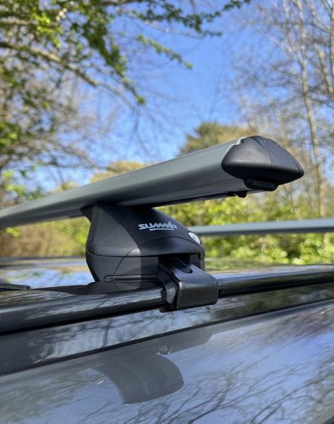 Summit Premium Aluminium Roof Tent Compatible Railing Roof Bars, Locking, 1.15m, 2 Bar System - See Applications