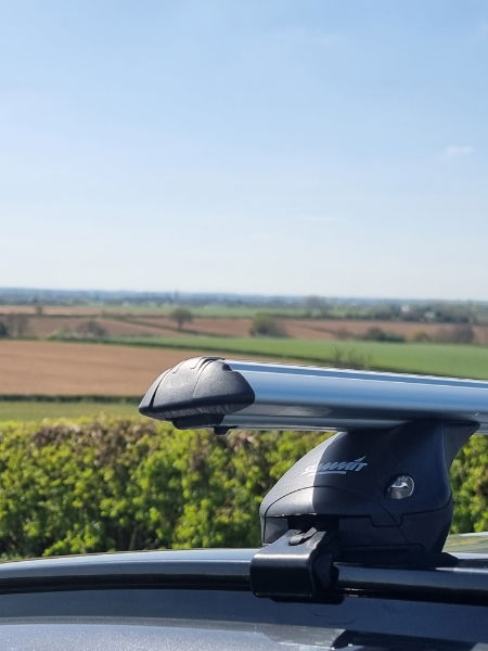 Summit Premium Aluminium Roof Tent Compatible Railing Roof Bars, Locking, 1.15m, 2 Bar System - See Applications